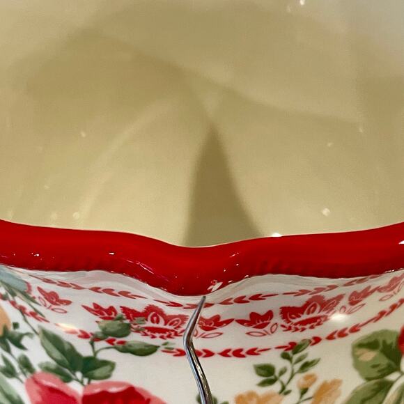 The Pioneer Women vintage Floral large utensil holder stoneware cottage - Picture 5 of 10